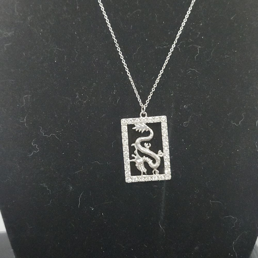 Reimagined Dragons Embrace silver necklace